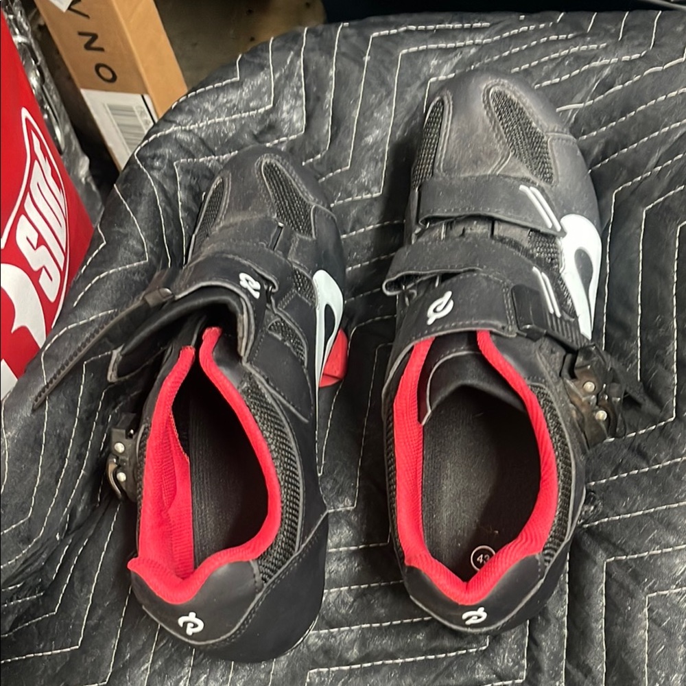 Peloton Black and Red Athletic Shoes